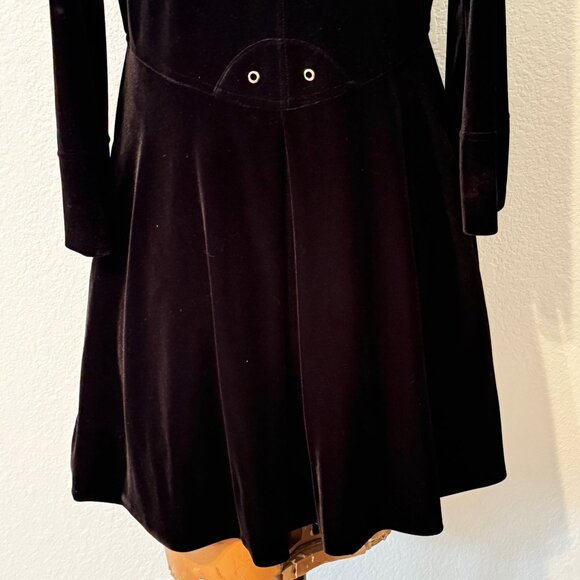 Free People Velvet Hooded Babydoll Coat Size XS Super Jeweled Buttons Christmas - Picture 8 of 12